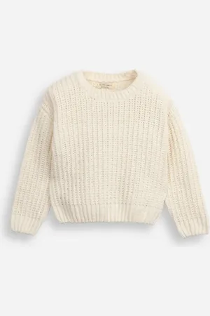 C&A Suéter infantil de tricot chenille manga longa