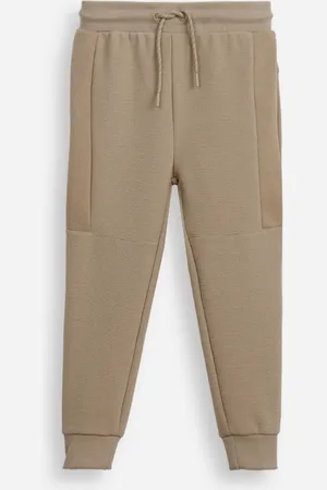 C&A Calça jogger infantil de algodão texturizada bege