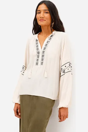 C&A Bata feminina de viscose com bordado texturizada