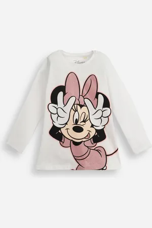 C&A Blusa infantil de algodão manga longa minnie com glitter