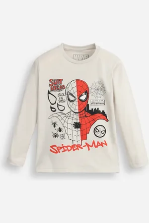 C&A Blusa de algodão infantil manga longa homem aranha cinza