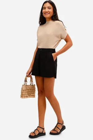 C&A Short feminino com linho cós elástico