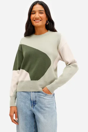 C&A Suéter feminino de tricot abstrato
