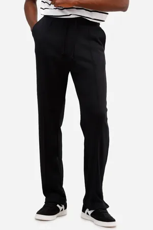 C&A Calça jogger masculina de moletom sem felpa preta