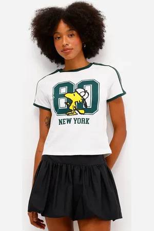 C&A Camiseta feminina de algodão snoopy