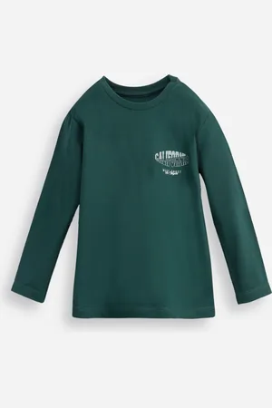 C&A Camiseta infantil de algodão california manga longa verde