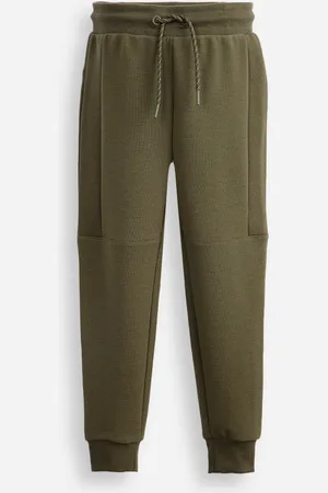 C&A Calça jogger infantil de algodão texturizada verde