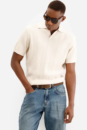 C&A Polo masculina de tricot texturizada