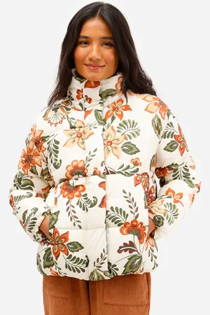 C&A Jaqueta puffer feminina floral