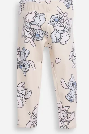 C&A Calça legging infantil stitch e angel bege