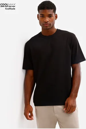 C&A Camiseta relaxed masculina de algodão coolmax preta