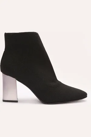 C&A Bota knit salto cromado oneself preta