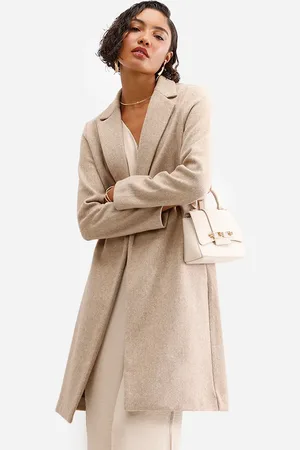 C&A Casaco longo feminino texturizado bege