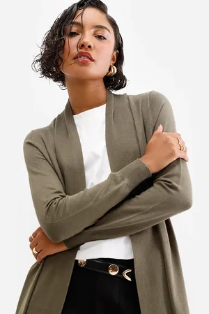 C&A Cardigan de tricô detalhe canelado bordô