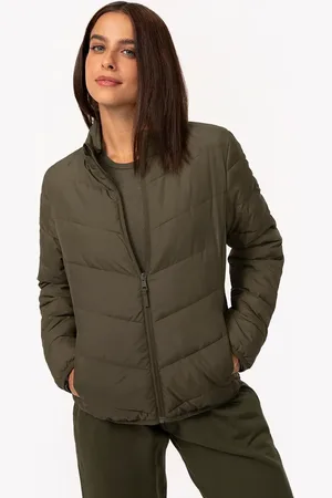 C&A Jaqueta Feminina Puffer Básica Gola Alta Militar