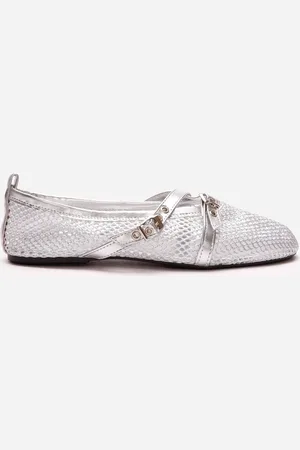 C&A Sapatilha de telinha com fivela oneself prateada