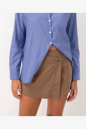 C&A Short saia de sarja cintura super alta