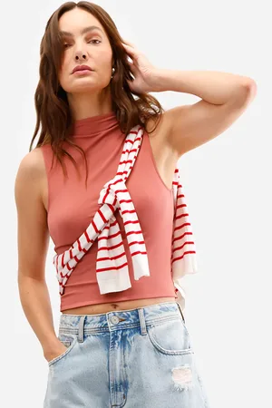 C&A Cropped long de poliamida cavado