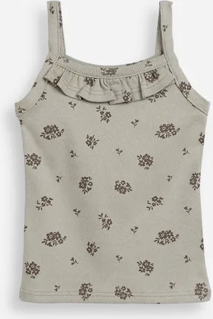 C&A Regata infantil canelada floral verde