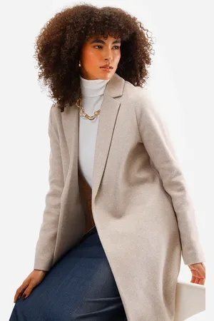 C&A Casaco longo feminino texturizado bege