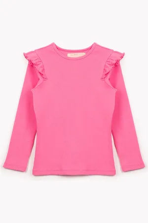 C&A Blusa infantil manga longa com babado