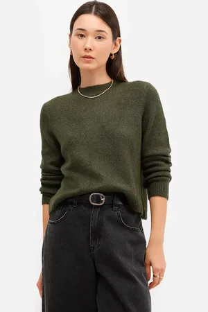 C&A Suéter básico feminino cropped de tricot verde