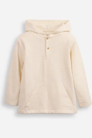 C&A Camiseta infantil de algodão texturizada com capuz bege