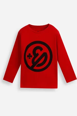 C&A Camiseta infantil de algodão enaldinho manga longa vermelho