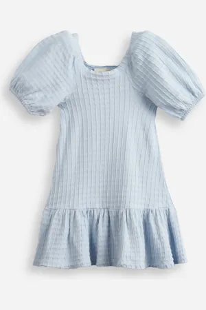 C&A Vestido de algodão infantil manga bufante texturizado