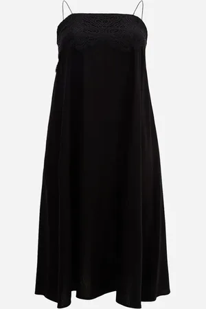 C&A Vestido midi slip dress com linho e renda mindset plus size
