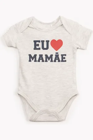 C&A Body infantil de algodão manga curta mamãe