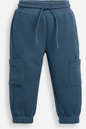 C&A Calça jogger infantil de moletom texturizada azul