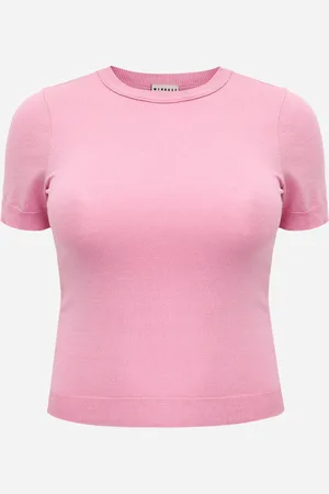 C&A Blusa de tricot manga curta mindset plus size rosa