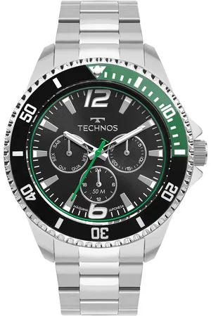 C&A Relógio masculino technos 6p29ale1v analógico calendário prateado
