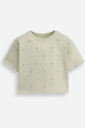 C&A Blusa infantil de algodão corações verde