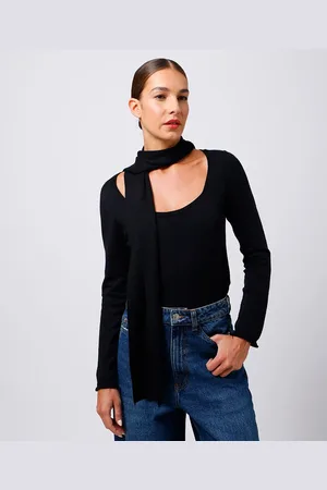 C&A Suéter feminino de tricot com gola cachecol mindset