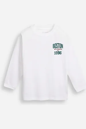C&A Camiseta infantil de algodão manga longa boston