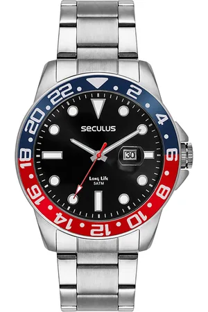C&A Relógio masculino seculus 44210g0svna1k analógico calendário prateado