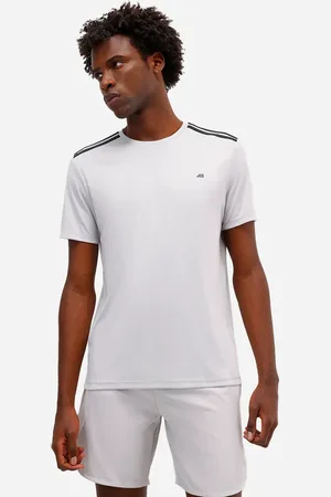 C&A Camiseta masculina com listras ace cinza