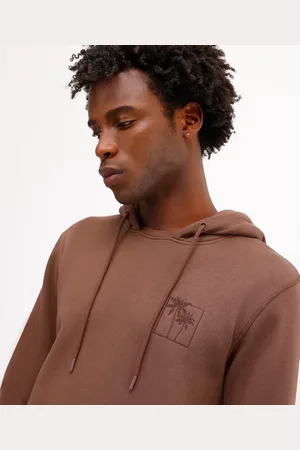 C&A Blusão masculino de moletom com capuz e bordado