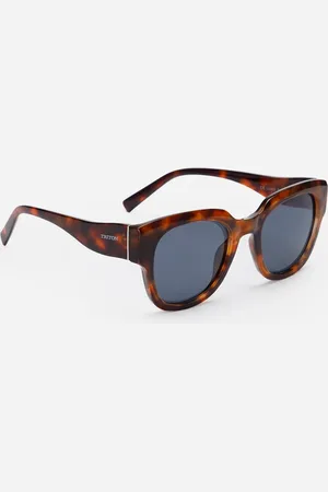 C&A óculos de sol quadrado tartaruga triton marrom