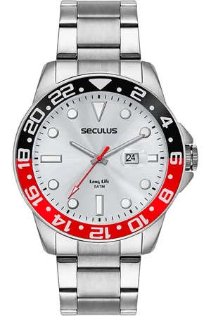 C&A Relógio masculino seculus 44210g0svna2k analógico calendário prateado