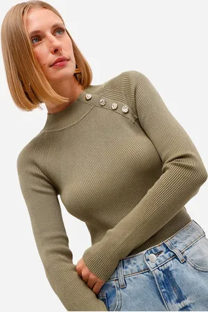 C&A Suéter feminino de tricot canelado