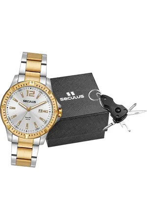 C&A Relógio masculino seculus 44208gpsvba4k analógico calendário prateado