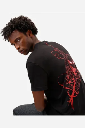 C&A Camiseta masculina de algodão homem aranha preta