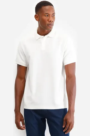 C&A Polo de algodão texturizada branca