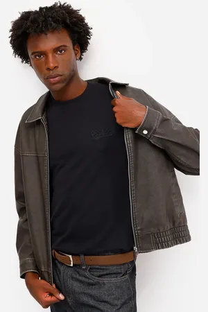 C&A Camiseta masculina de algodão manga curta brooklyn preta