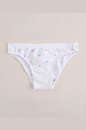 C&A Calcinha Juvenil Trifil Biquíni Estampada de Flores Branca