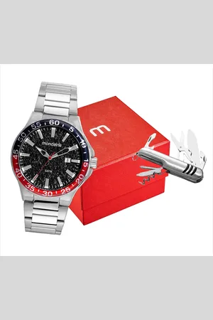 C&A Kit relógio masculino mondaine 32789g0mvne3k analógico prateado