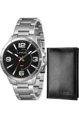 C&A Kit relógio masculino lince mrmm009l46k0bap2sx analógico prateado